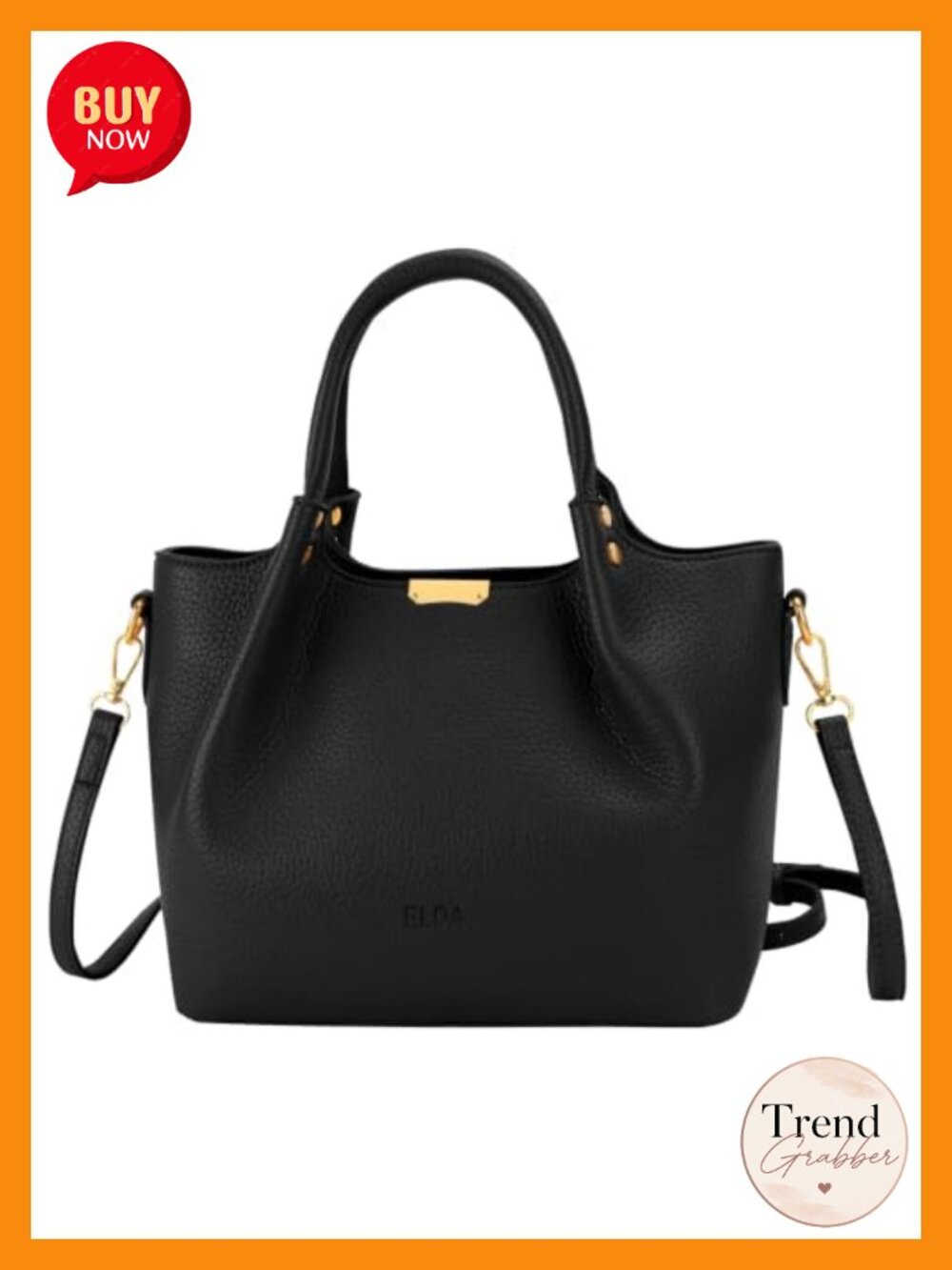 Vegan Leather Satchel Handbag Tote Shoulder Bag with Crossbody Strap